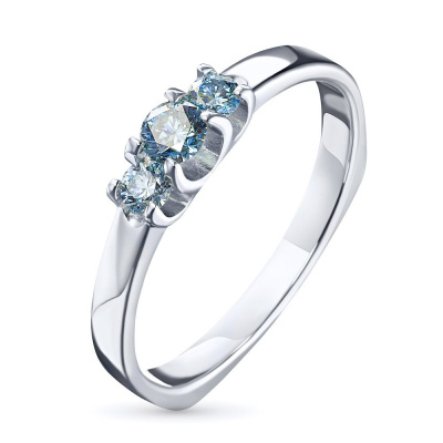Классическое кольцо из белого золота э0912кц07153600_blue