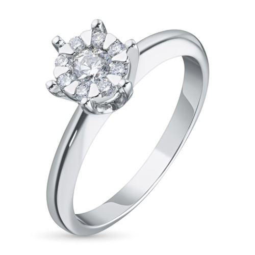 Кольцо из белого золота с бриллиантами э0901кц04201606