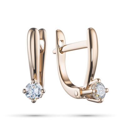 Серьги из желтого золота с бриллиантами э0301сг07200216