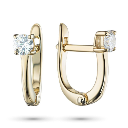 Серьги из желтого золота с бриллиантами э0301сг10200202