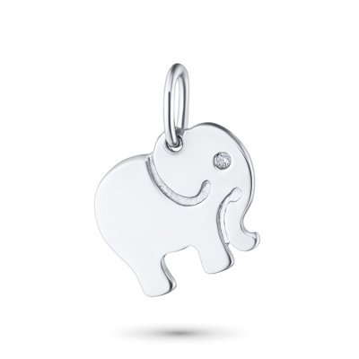 Классическая подвеска из серебра с бриллиантом э0601пд05180400