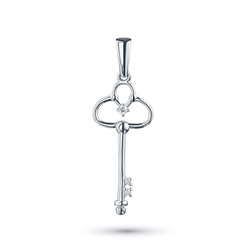 Классическая подвеска из серебра с бриллиантами э0601пд04155600