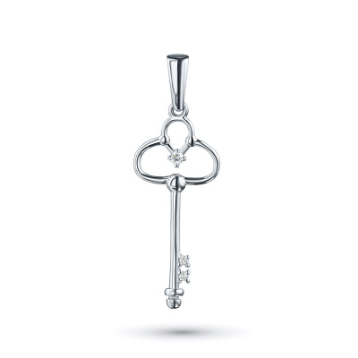 Классическая подвеска из серебра с бриллиантами э0601пд04155600