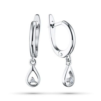 Серьги из серебра с бриллиантами э0601сг10174700
