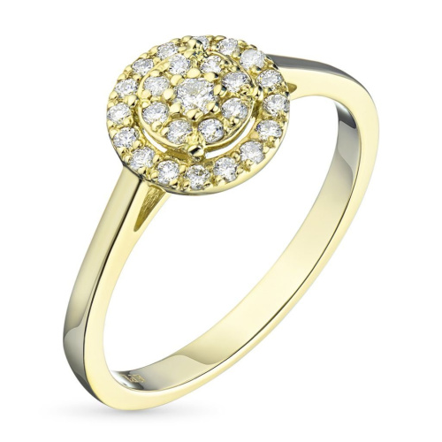 Классическое кольцо из желтого золота с бриллиантами э0301кц05160500