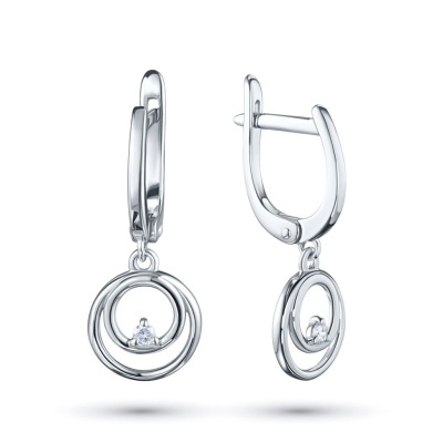 Серьги из серебра с бриллиантами э0601сг10172800
