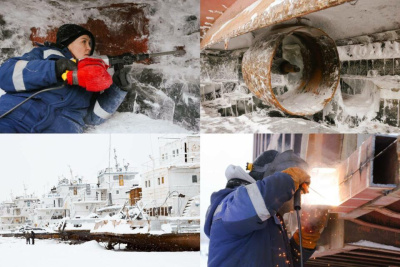 Вызовы в суровых условиях: в Якутии полным ходом проходит выморозка речных судов / Майя Гоголева   