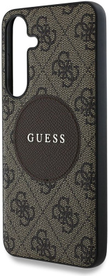 Guess Metal Logo MagSafe для Galaxy S25+ коричневый
