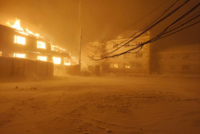 Названа предварительная причина крупного пожара в Нижнеянске / ЯСИА   