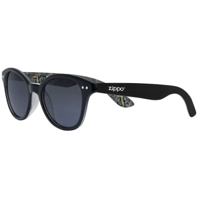 Очки солнцезащитные ZIPPO, женские, черные, оправа из поликарбоната, серые линзы