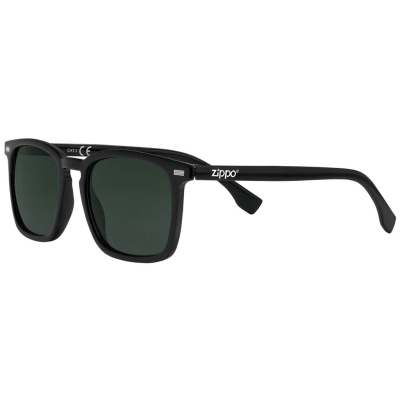 Очки солнцезащитные ZIPPO, унисекс, черные, оправа из поликарбоната, зеленые линзы