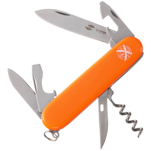 Нож перочинный Stinger 90 мм, 11 функций, оранжевый