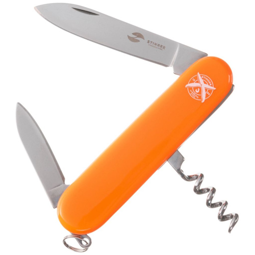 Нож перочинный Stinger 90 мм, 4 функции, оранжевый