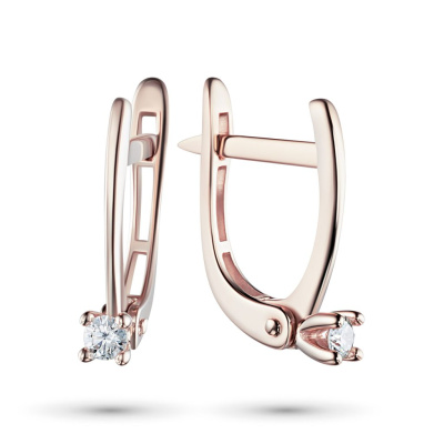 Серьги из красного золота с бриллиантами э0201сг10200130