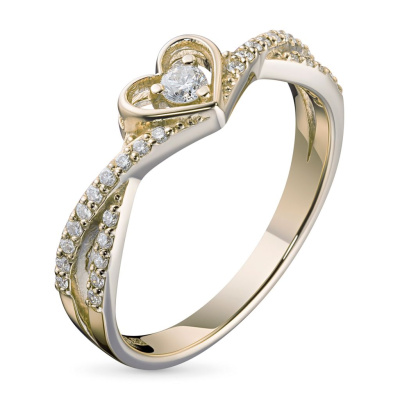 Кольцо из желтого золота с бриллиантами э0301кц04200779