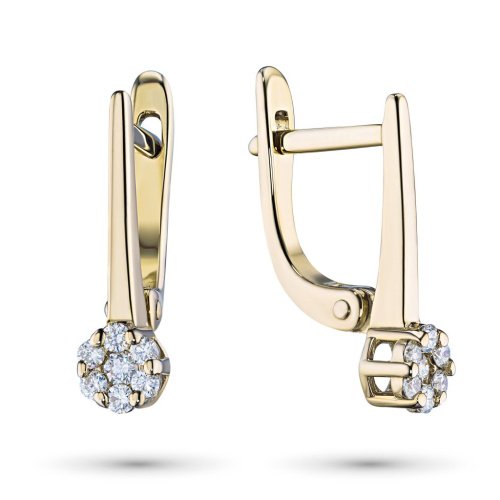 Серьги из желтого золота с бриллиантами э0301сг10134800