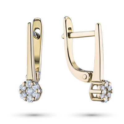 Серьги из желтого золота с бриллиантами э0301сг10134800