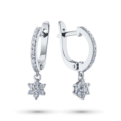 Серьги из белого золота с бриллиантами э0901сг09174900