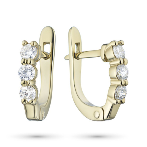Серьги из желтого золота с бриллиантами э0301сг09170500