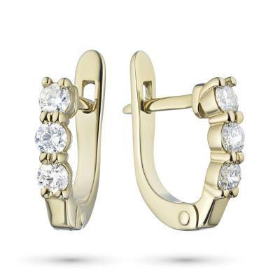 Серьги из желтого золота с бриллиантами э0301сг09170500