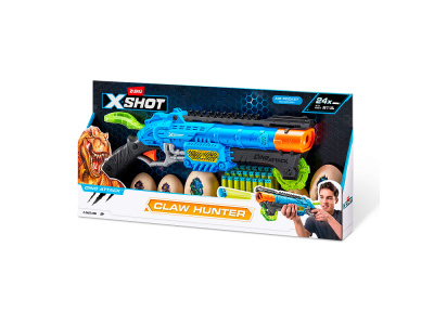 4861 Игровой набор ZURU X-Shot DINO ATTACK: Кло Хантер (бластер, 6 мишеней, 24 снаряда)