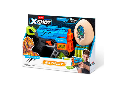 4870 Игровой набор ZURU X-Shot DINO ATTACK: Экстинкт (бластер, 1 мишень, 8 снарядов)