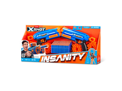 36642 Игровой набор ZURU X-Shot INSANITY: Мэник ДУО (2 бластера, 48 снарядов)