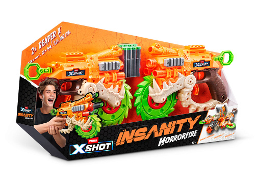 36731 Игровой набор ZURU X-Shot INSANITY: Хоррорфайр Рипер Х ДУО (2 бластера, 16 снарядов)