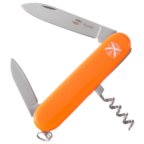 Нож перочинный Stinger 90 мм, 4 функции, оранжевый, в блистере
