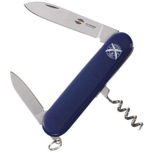 Нож перочинный Stinger 90 мм, 4 функции, синий, в блистере