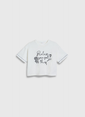 Свободная футболка для девочек, Белый