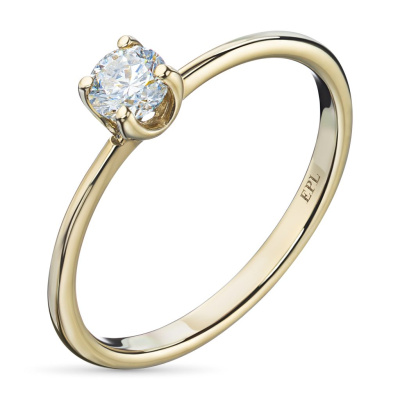 Помолвочное кольцо из желтого золота с бриллиантом э0301кц04220754