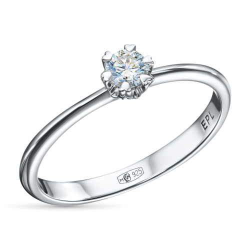 Помолвочное кольцо из серебра э0612кц04203092_white