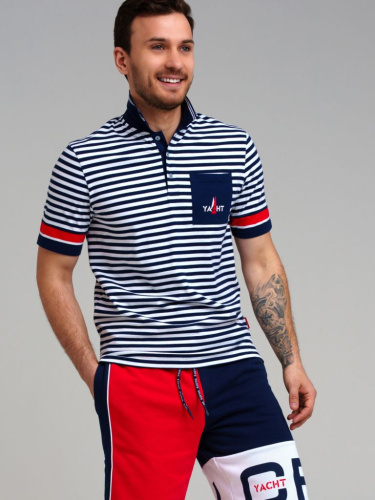 Сорочка трикотажная с воротником поло для мужчин