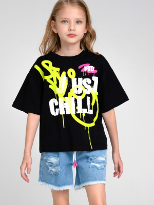 Фуфайка трикотажная для девочек (футболка)