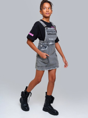 Сарафан текстильный джинсовый для девочек