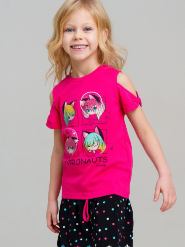 Фуфайка трикотажная для девочек (футболка)