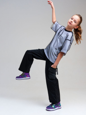 Брюки текстильные с полиуретановым покрытием для девочек