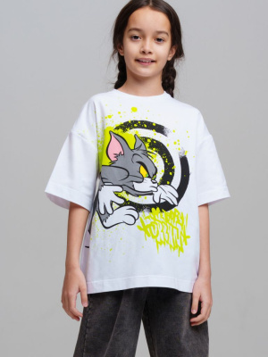 Фуфайка трикотажная для девочек (футболка)