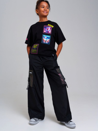 Брюки текстильные с полиуретановым покрытием для девочек