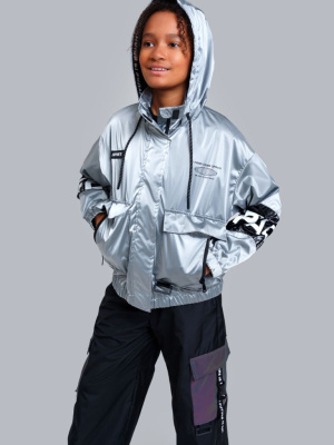 Куртка текстильная с полиуретановым покрытием для девочек (ветровка)