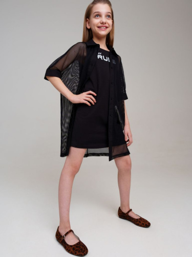 Комплект трикотажный для девочек: платье-футболка, туника