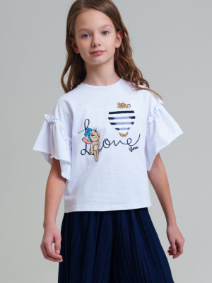 Фуфайка трикотажная для девочек (футболка)