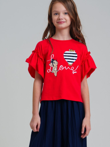 Фуфайка трикотажная для девочек (футболка)