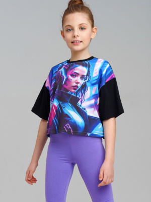 Фуфайка трикотажная для девочек (футболка)