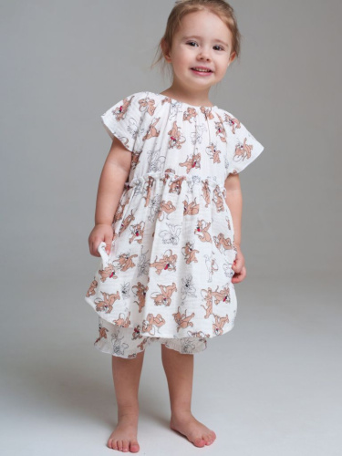 Комплект детский текстильный для девочек: косынка, платье, шорты