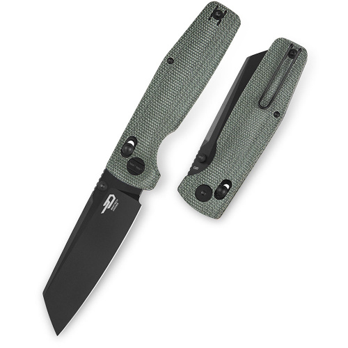 Нож складной Bestech Slasher, сталь D2, рукоять микарта, зеленый