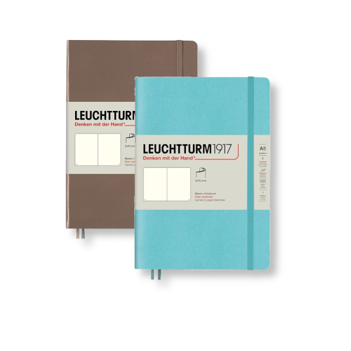 Записная книжка нелинованная Leuchtturm Rising Colours А5 123 стр., мягкая обложка голубой камень