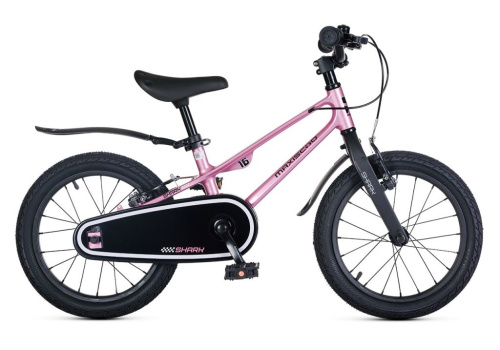 Детский велосипед Maxiscoo Shark Sport 16, год 2025, цвет Розовый