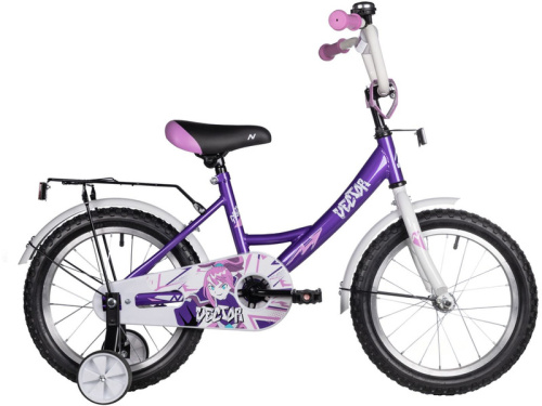 Детский велосипед Novatrack Vector 16, год 2025, цвет Фиолетовый